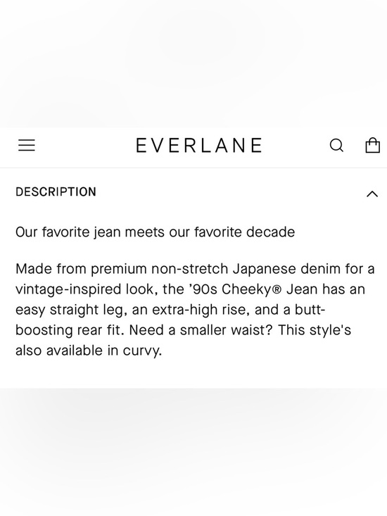 NWOT • Everlane The '90s Cheeky Jean (Curvy) in Washed Black • Women’s 33 x 28.5 - Picture 7 of 13
